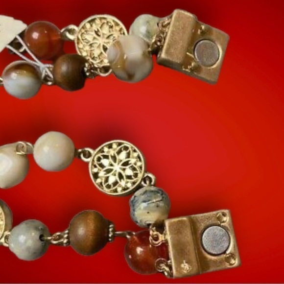 NWT Directions Gold Tone Bracelet Brown Natural 2-Strand $24 - Picture 4 of 7